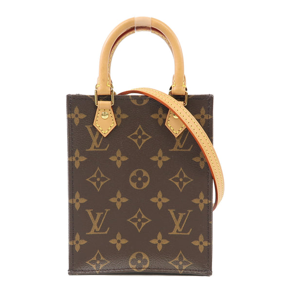 LOUIS VUITTON LV GHW Petit Sac Plat 2 Way Shoulder Bag M81295 Monogram Brown v3