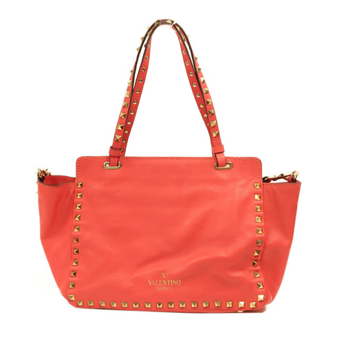 Valentino GHW 2 Way Shoulder Bag Handbag Calfskin Leather Pink