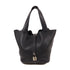 HERMES PHW Picotin MM Handbag Taurillon Clemence Leather Black Noir