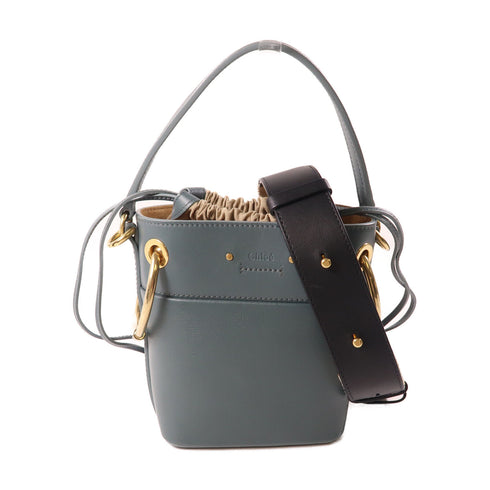 Chloe GHW Bucket Bag 2 Way Shoulder Calfskin Leather Dark Turquoise