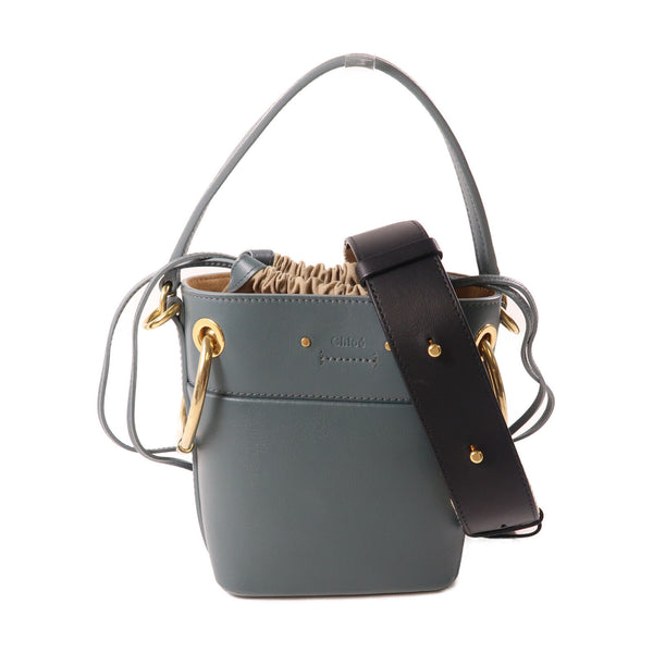 Chloe GHW Bucket Bag 2 Way Shoulder Calfskin Leather Dark Turquoise