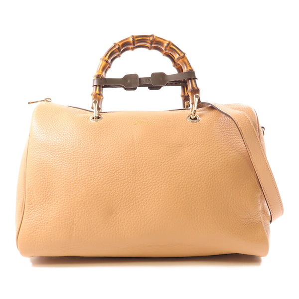 GUCCI GG GHW 2 Way Shoulder Bag Handbag Calfskin Leather Bamboo