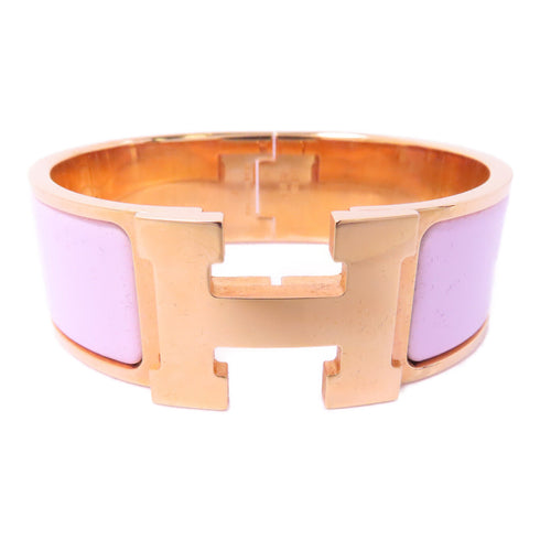 HERMES Clic-Clac H Bangle Bracelet Accessories Enamel Metal Pink