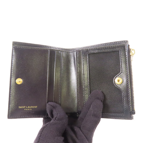 SAINT LAURENT YSL GHW Wallet 635265 Calfskin Leather Black