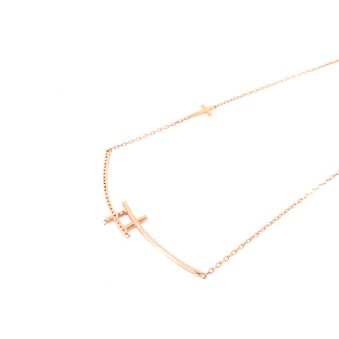 Fine Jewelry Brown Diamond Necklace 14K Rose Gold