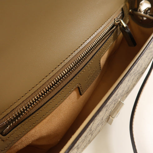 GUCCI GG SHW Mini Petite GG 2 Way Shoulder Bag 739722 PVC Coated Canvas Brown