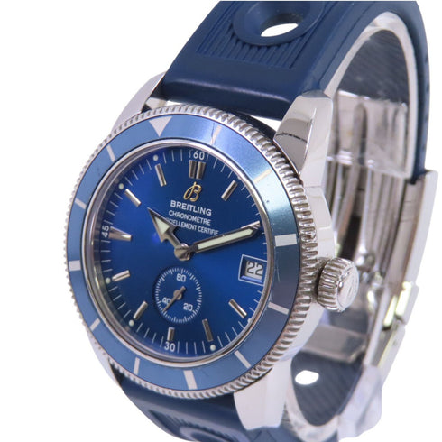 BREITLING Superocean Heritage A37320 Automatic Watch Blue Rubber Belt SS