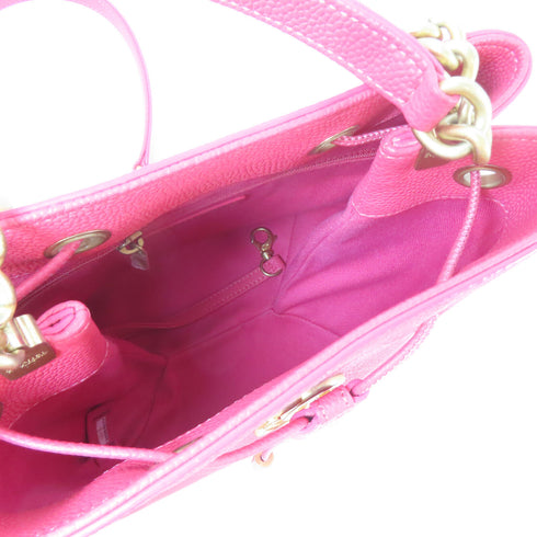 CHANEL CC GHW Bolsa CC Drawstring 2way Chain Shoulder Bag AS0310 Calfskin Pink