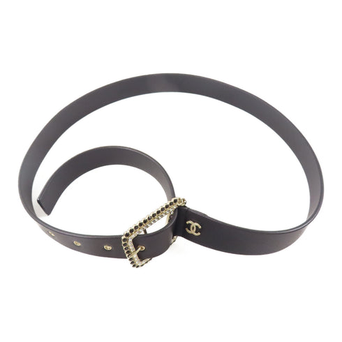 CHANEL CC SHW 85cm Belt Calfskin Leather Black