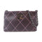 CHANEL Quilted CC SHW Handbag Lambskin Leather Purple
