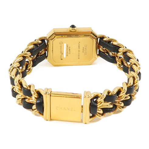 CHANEL CC Premiere Quartz Watch H0001-L Gold Plated/Leather Black v2