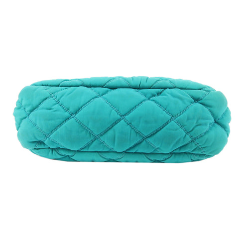 CHANEL CC SHW Bubble Quilt Shoulder Bag 47965 Fabric Turquoise Blue/Blue