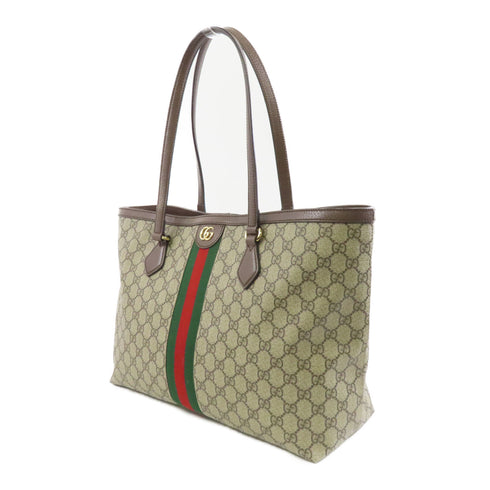 GUCCI GG GHW Shoulder Tote Bag 631685 Coated Canvas Brown