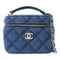 CHANEL Quilted CC GHW Vanity Case 2 Way Chain Shoulder Bag AS3171 Denim Blue