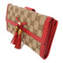 GUCCI GG GHW Long Wallet 269981 Canvas Leather Brown Red