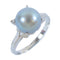 FINE JEWELRY 2.6g Pearl Ring 14K White Gold US#7