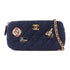 CHANEL CC GHW Paris-Hamburg Chain Shoulder Bag A70332 Wool Navy
