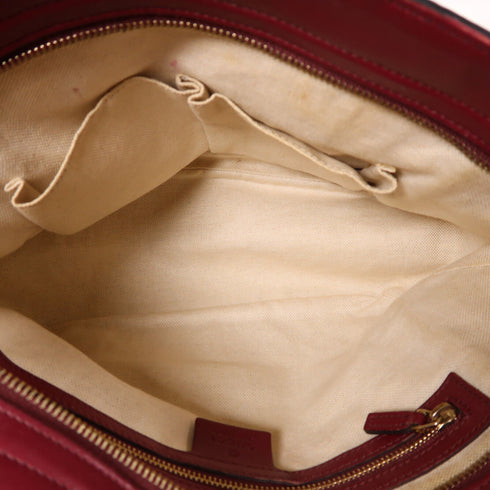 GUCCI GG GHW Shoulder Bag 353119 Calfskin Leather Red