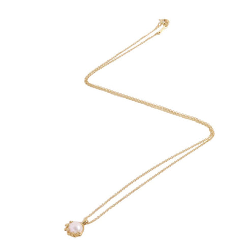 TIFFANY&CO Olive Leaf Pearl Pendant Necklace 18K Yellow Gold