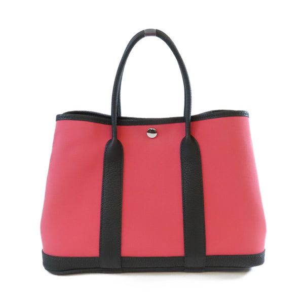 HERMES PHW Garden Party TPM Handbag Canvas Rose Azalee/Pink