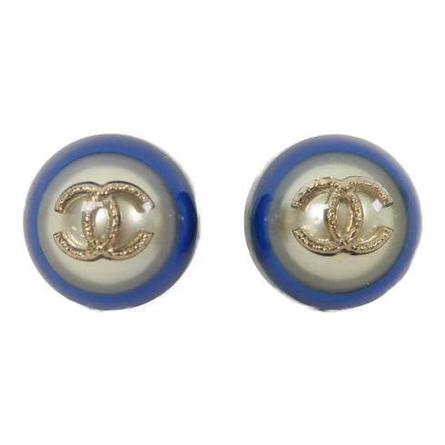 CHANEL CC Earrings Metal Blue/Gold/Black