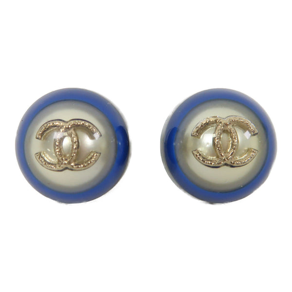 CHANEL CC Earrings Metal Blue/Gold/Black
