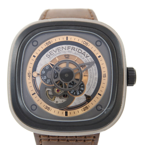 Sevenfriday P2-1 Automatic Watch SF-P2/01 Stainless Steel/Leather Grey
