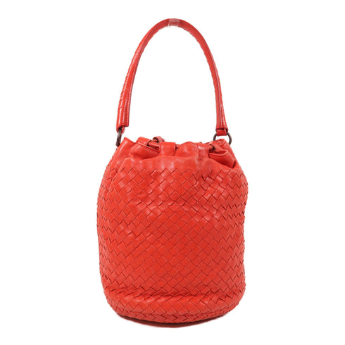 BOTTEGA VENETA BV Shoulder Bag Lambskin Leather Red