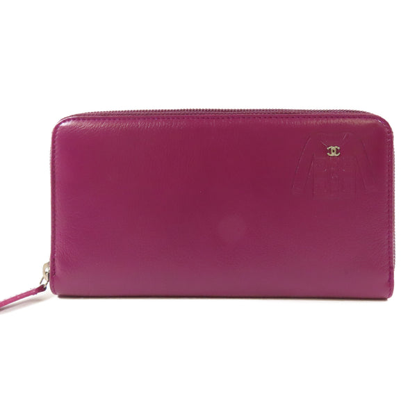 CHANEL CC SHW Wallet Calfskin Leather Purple
