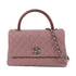 CHANEL Pink Pink Diamond-grained cowhide leather/lizard leather Coco Handle ...