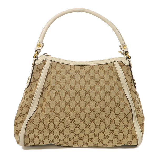 GUCCI GG GHW Shoulder Bag Canvas Brown/Khaki