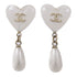 CHANEL CC Earrings PVC/Metal White