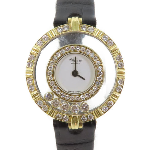 Chopard Happy Diamonds Quartz Watch 20/5682 18K Yellow Gold White