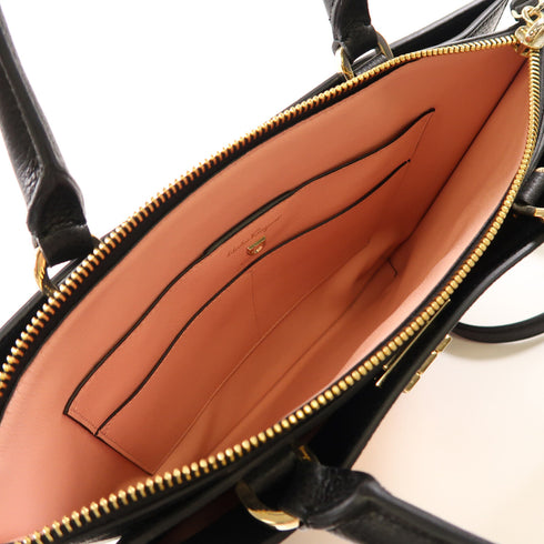 Salvatore Ferragamo GHW Shoulder Bag 2Way Calfskin Leather Pink/Black