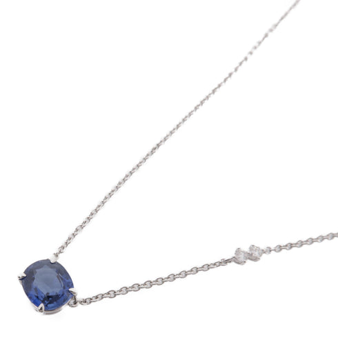 JEWELRY Diamond Sapphire Necklace Accessories 18K White Gold