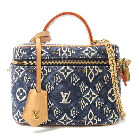 LOUIS VUITTON GHW Since 1854 Vanity Case 2 Way Bag M57403 Monogram Jacquard Blue