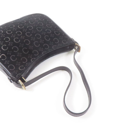 CELINE SHW Shoulder bag Suede Leather Black