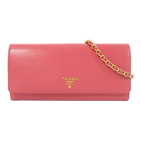 PRADA GHW Chain Shoulder Bag Calfskin Leather Pink
