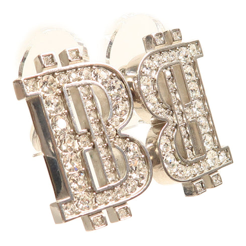 BALENCIAGA B-Coin Earrings Metal Silver