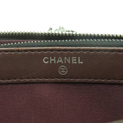 CHANEL Quilted CC SHW Chain Shoulder Bag Lambskin Leather Black v3