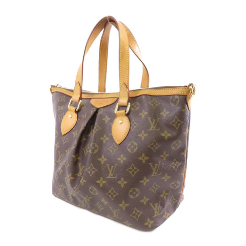 LOUIS VUITTON LV GHW Palermo PM 2 Way Shoulder Bag M40145 Monogram Brown v9
