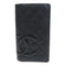 CHANEL Quilted CC SHW Cambon Long Wallet Calfskin Leather Black/Pink