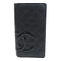 CHANEL Quilted CC SHW Cambon Long Wallet Calfskin Leather Black/Pink