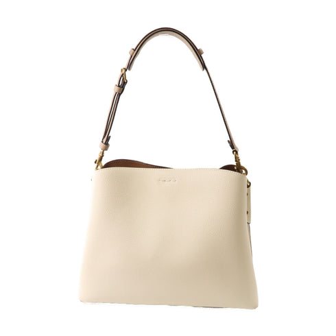 COACH GHW Willow 2 Way Shoulder Bag C25901 Leather White/Brown
