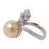 JEWELRY 8.9g Pearl 0.96ct Diamond Ring 18K White Gold US#6