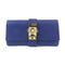HERMES GHW Medor Clutch Bag Chevre Leather Blue