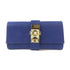 HERMES GHW Medor Clutch Bag Chevre Leather Blue