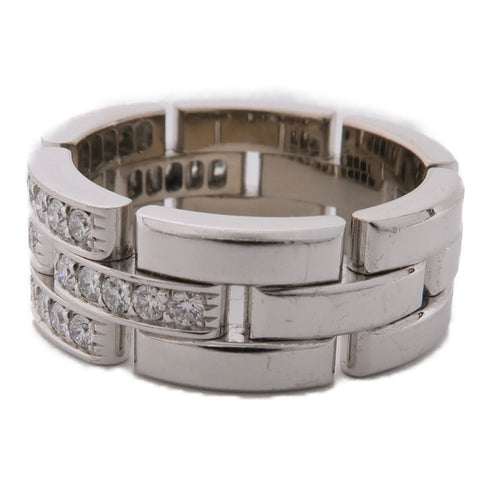 CARTIER Maillon Panthere Ring 18K White Gold Diamond US#7.25