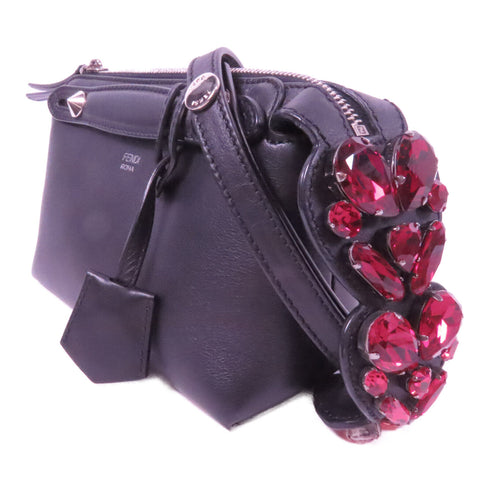 FENDI SHW By The Way Calf Shoulder Bag Calfskin Leather Black