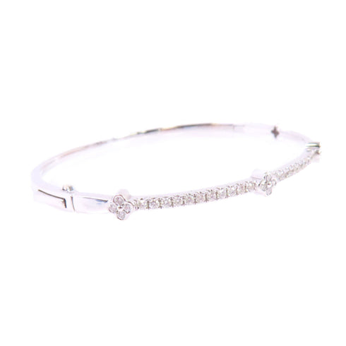 Jewelry SHW 0.707ct Diamond Bangle Bracelet 18K White Gold